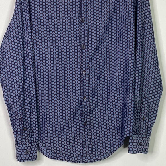 Zara Men's Slim Fit Polka Dot Long Sleeve Button Down Shirt Size Medium - Picture 5 of 7